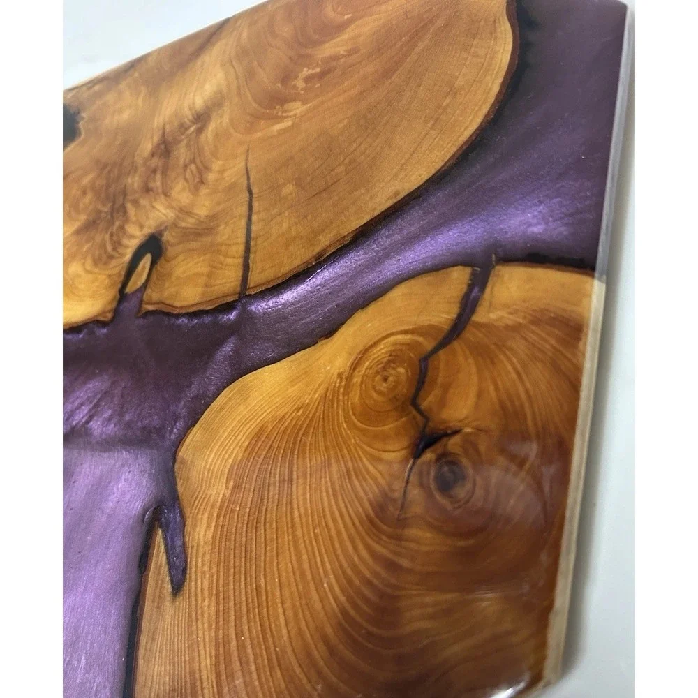 Olive Wood Epoxy Charcuterie Serving Board Home Decor 11x14